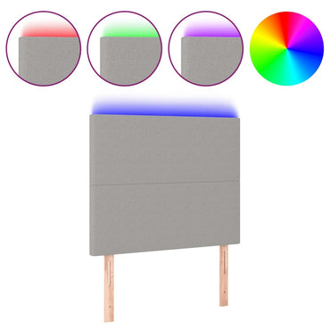 vidaXL LED Kopfteil Hellgrau 100x5x118/128 cm Stoff
