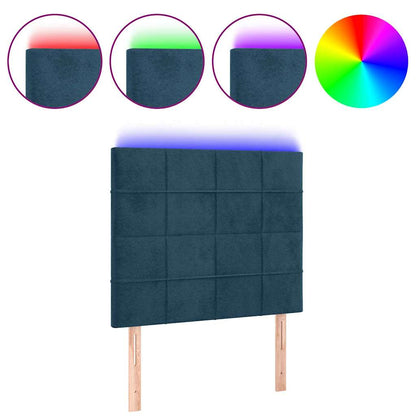 vidaXL LED Kopfteil Dunkelblau 100x5x118/128 cm Samt