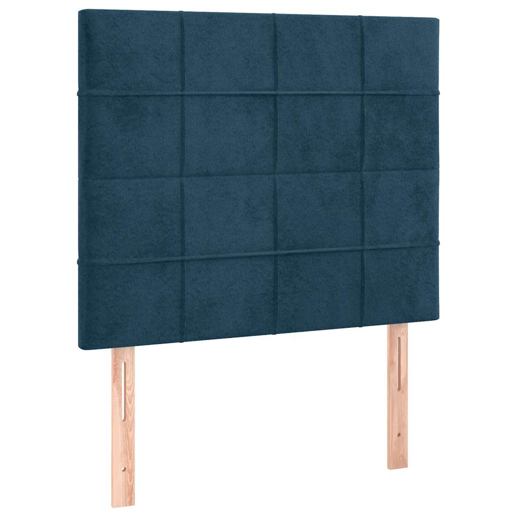 vidaXL LED Kopfteil Dunkelblau 100x5x118/128 cm Samt