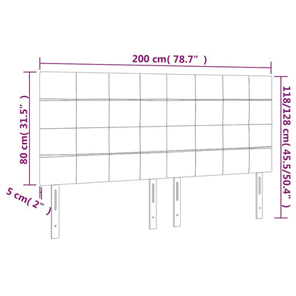 vidaXL LED Kopfteil Dunkelgrün 200x5x118/128 cm Samt