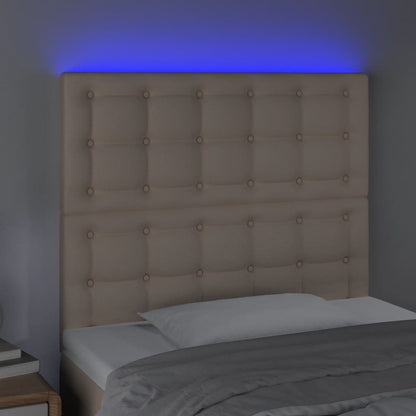 vidaXL LED Kopfteil Cappuccino-Braun 80x5x118/128 cm Kunstleder