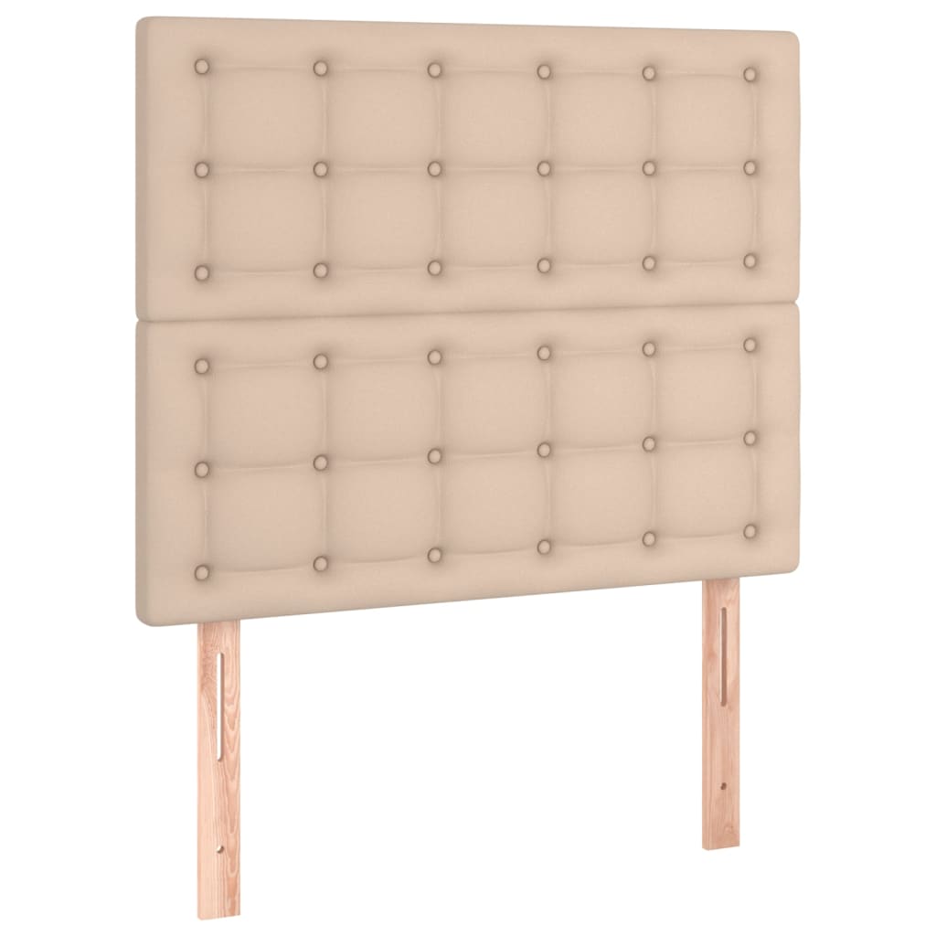 vidaXL LED Kopfteil Cappuccino-Braun 80x5x118/128 cm Kunstleder