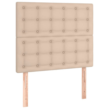 vidaXL LED Kopfteil Cappuccino-Braun 80x5x118/128 cm Kunstleder