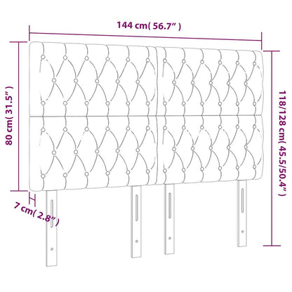 vidaXL LED Kopfteil Dunkelgrün 144x7x118/128 cm Samt