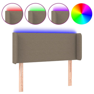 vidaXL LED Kopfteil Taupe 83x16x78/88 cm Stoff