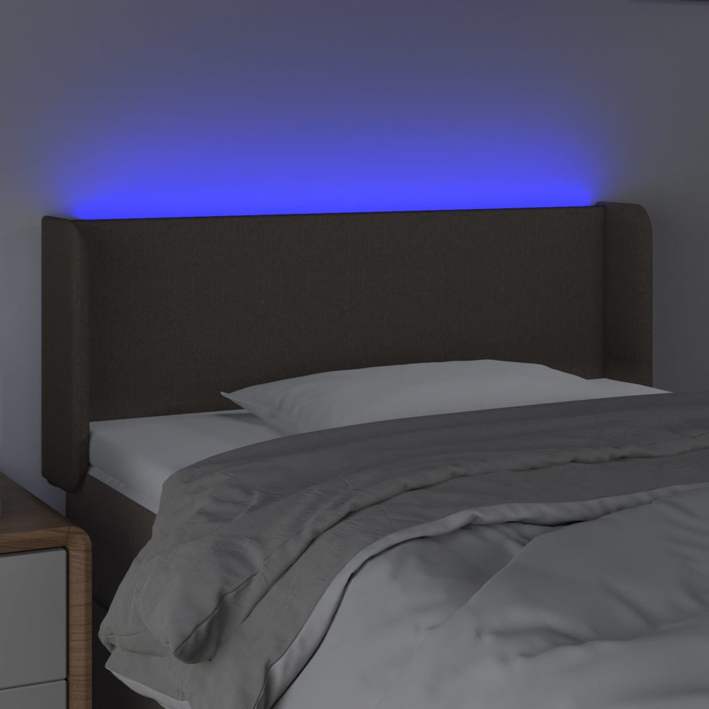 vidaXL LED Kopfteil Taupe 93x16x78/88 cm Stoff