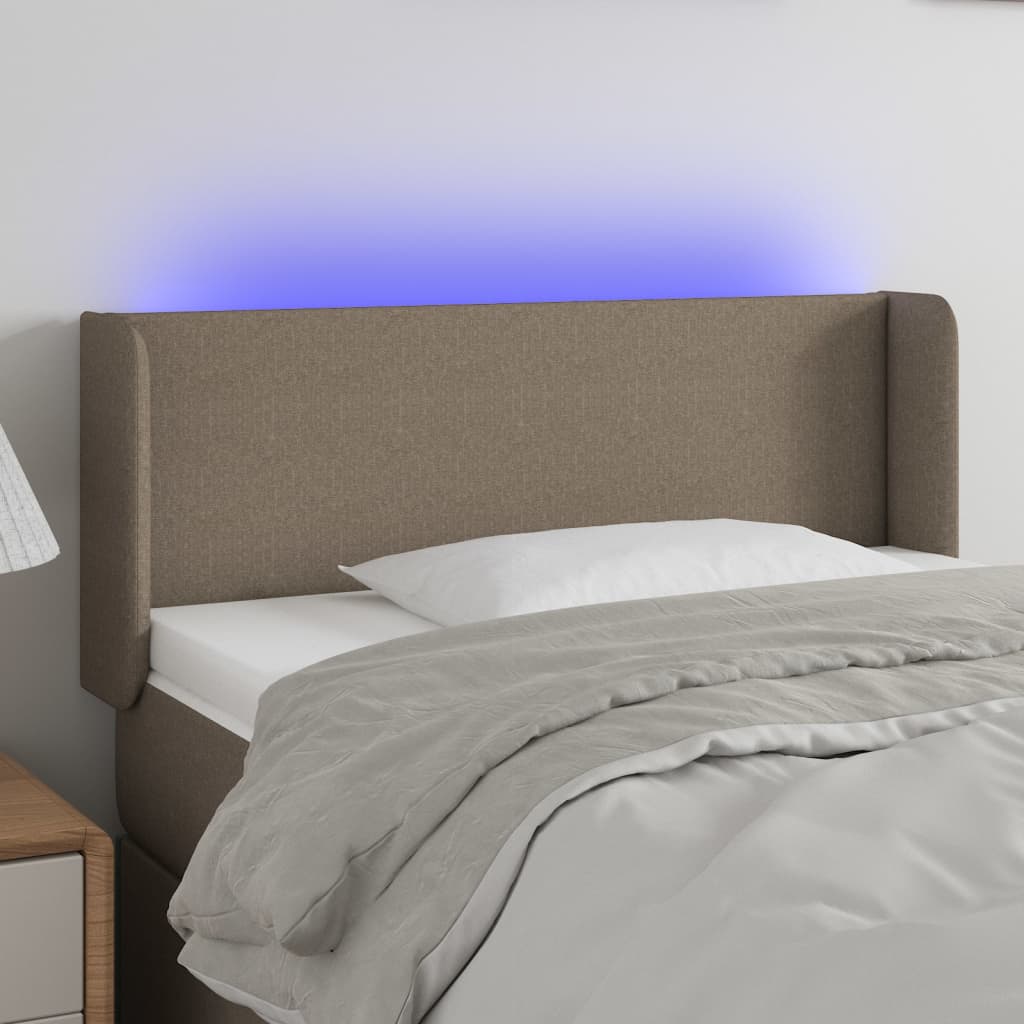 vidaXL LED Kopfteil Taupe 93x16x78/88 cm Stoff