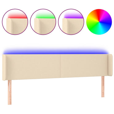 vidaXL LED Kopfteil Creme 203x16x78/88 cm Stoff