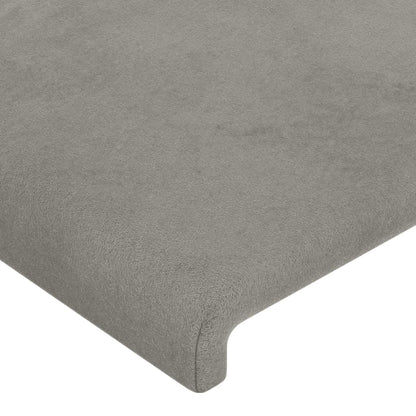 vidaXL LED Kopfteil Hellgrau 103x16x78/88 cm Samt