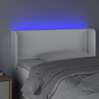 vidaXL LED Kopfteil Weiß 83x16x78/88 cm Kunstleder