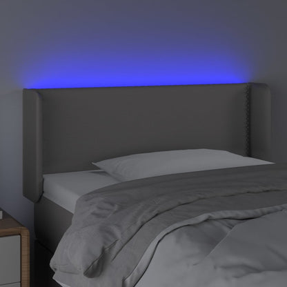 vidaXL LED Kopfteil Grau 83x16x78/88 cm Kunstleder