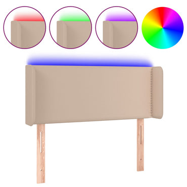 vidaXL LED Kopfteil Cappuccino-Braun 83x16x78/88 cm Kunstleder