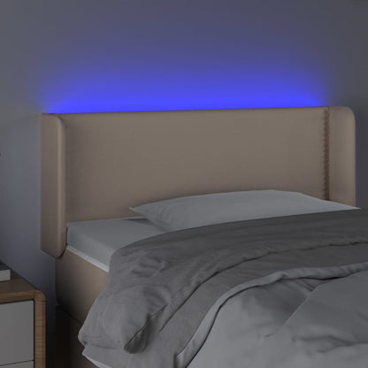 vidaXL LED Kopfteil Cappuccino-Braun 83x16x78/88 cm Kunstleder
