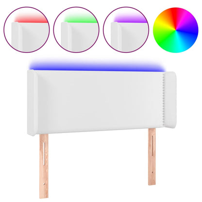 vidaXL LED Kopfteil Weiß 93x16x78/88 cm Kunstleder