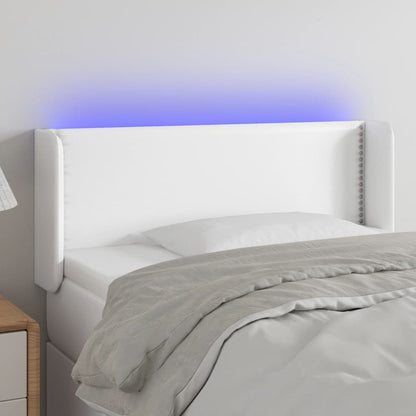 vidaXL LED Kopfteil Weiß 93x16x78/88 cm Kunstleder