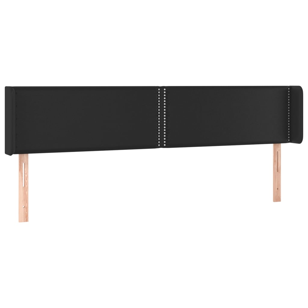 vidaXL LED Kopfteil Schwarz 203x16x78/88 cm Kunstleder