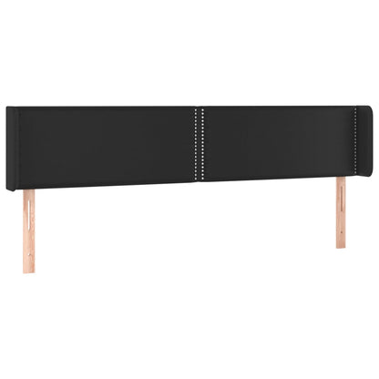 vidaXL LED Kopfteil Schwarz 203x16x78/88 cm Kunstleder