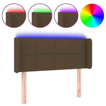 vidaXL LED Kopfteil Dunkelbraun 83x16x78/88 cm Stoff