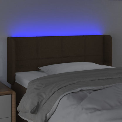 vidaXL LED Kopfteil Dunkelbraun 83x16x78/88 cm Stoff