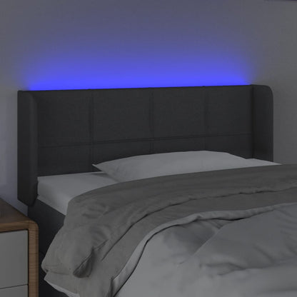 vidaXL LED Kopfteil Dunkelgrau 103x16x78/88 cm Stoff