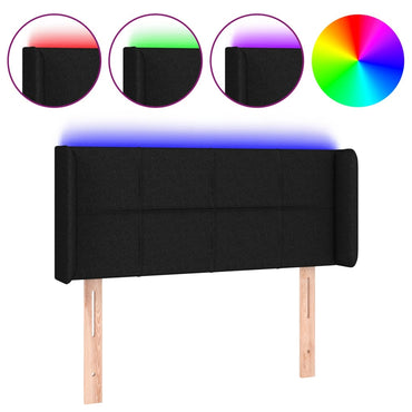 vidaXL LED Kopfteil Schwarz 103x16x78/88 cm Stoff