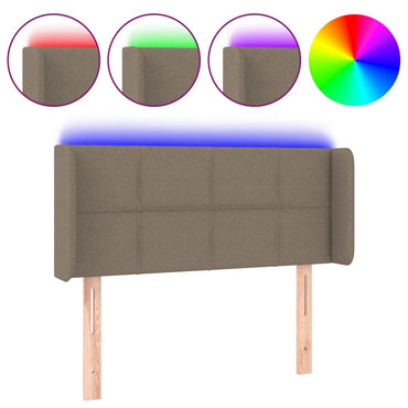 vidaXL LED Kopfteil Taupe 103x16x78/88 cm Stoff