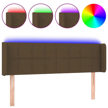 vidaXL LED Kopfteil Dunkelbraun 147x16x78/88 cm Stoff