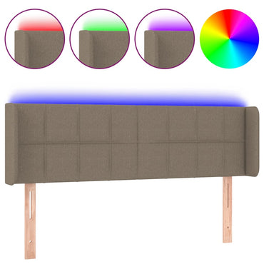 vidaXL LED Kopfteil Taupe 147x16x78/88 cm Stoff