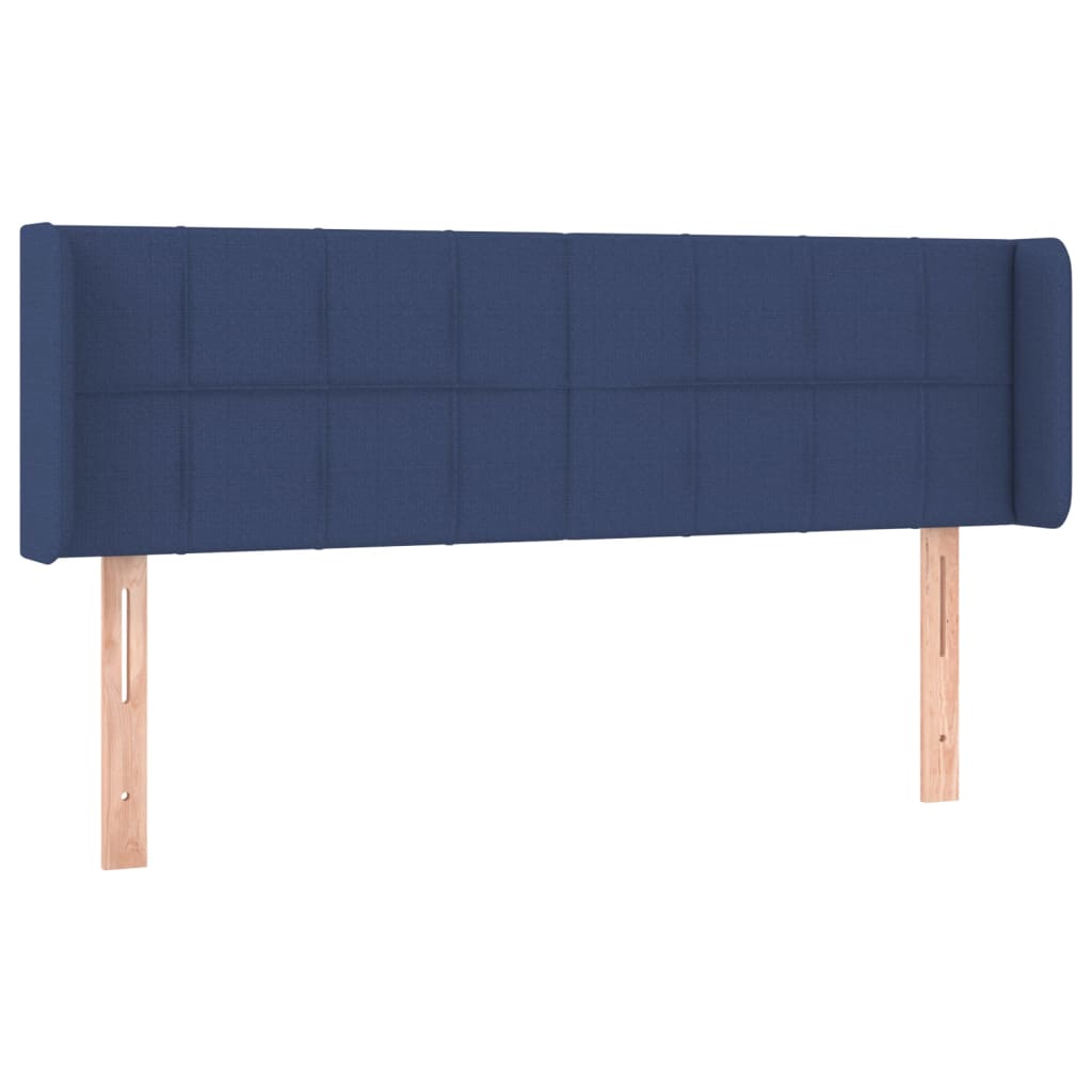 vidaXL LED Kopfteil Blau 147x16x78/88 cm Stoff