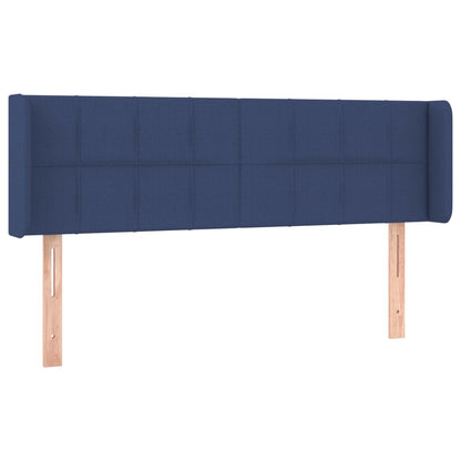 vidaXL LED Kopfteil Blau 147x16x78/88 cm Stoff
