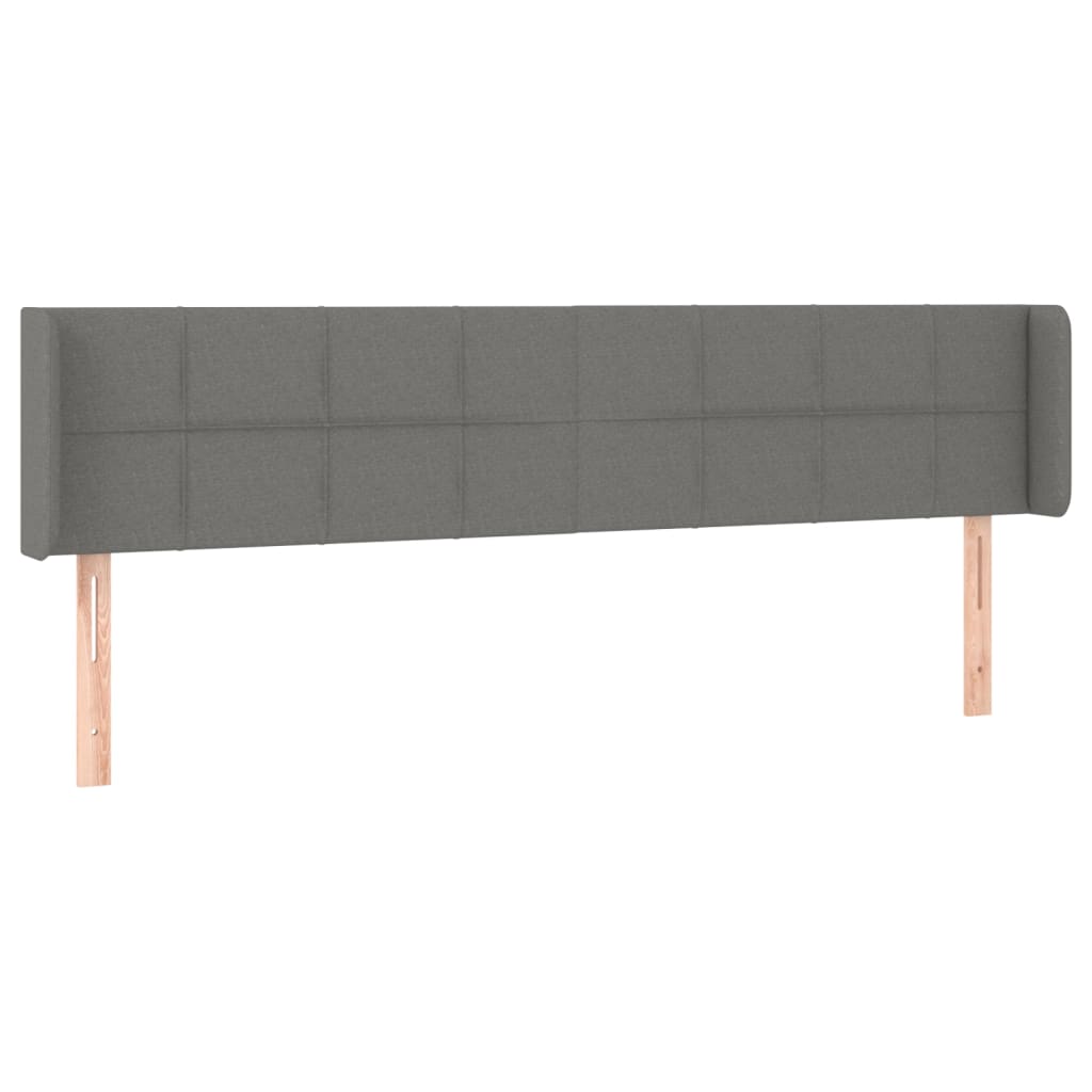 vidaXL LED Kopfteil Dunkelgrau 163x16x78/88 cm Stoff