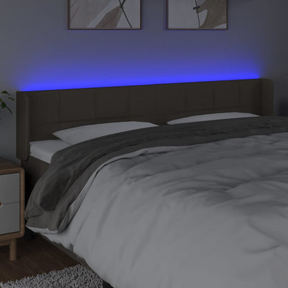 vidaXL LED Kopfteil Taupe 163x16x78/88 cm Stoff