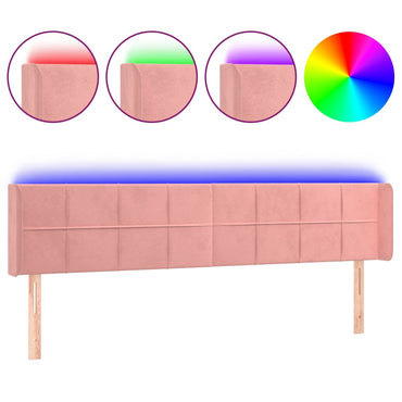 vidaXL LED Kopfteil Rosa 183x16x78/88 cm Samt