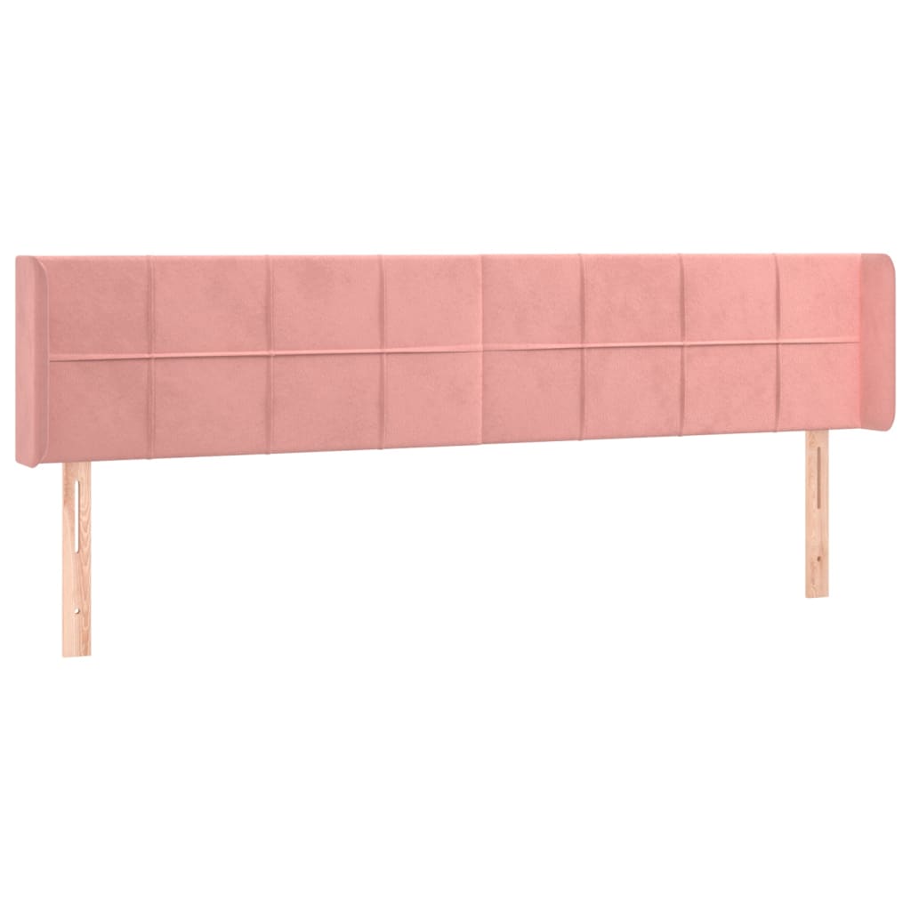 vidaXL LED Kopfteil Rosa 183x16x78/88 cm Samt