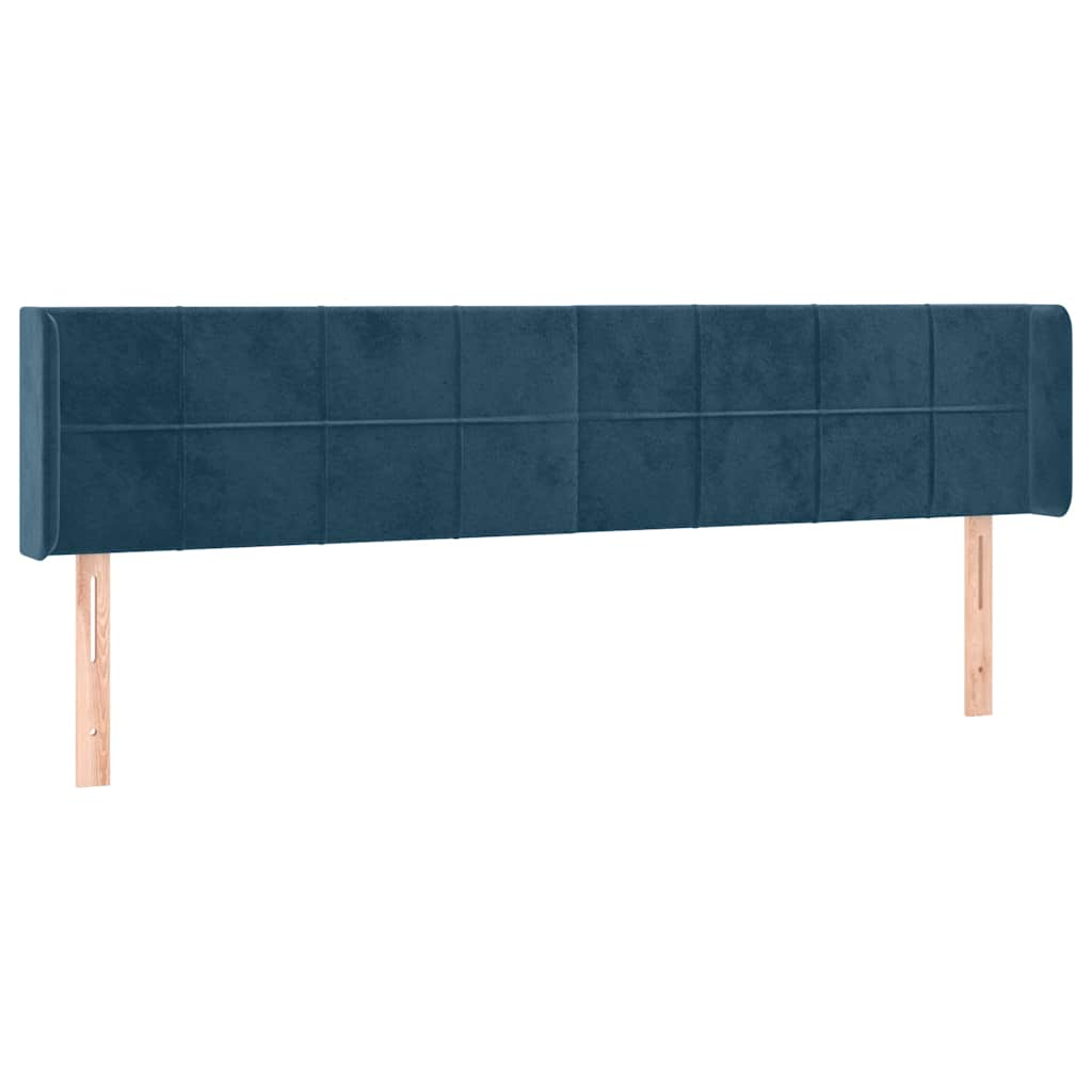 vidaXL LED Kopfteil Dunkelblau 203x16x78/88 cm Samt