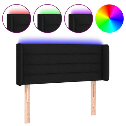 vidaXL LED Kopfteil Schwarz 103x16x78/88 cm Stoff