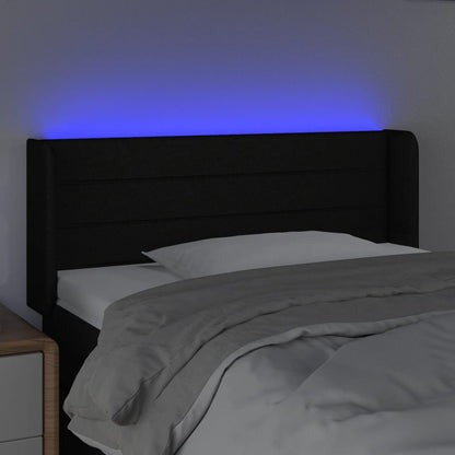vidaXL LED Kopfteil Schwarz 103x16x78/88 cm Stoff