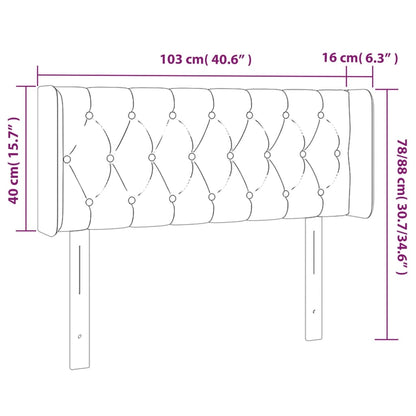 vidaXL LED Kopfteil Hellgrau 103x16x78/88 cm Samt