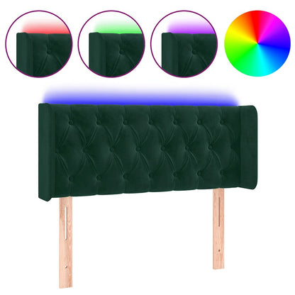 vidaXL LED Kopfteil Dunkelgrün 103x16x78/88 cm Samt