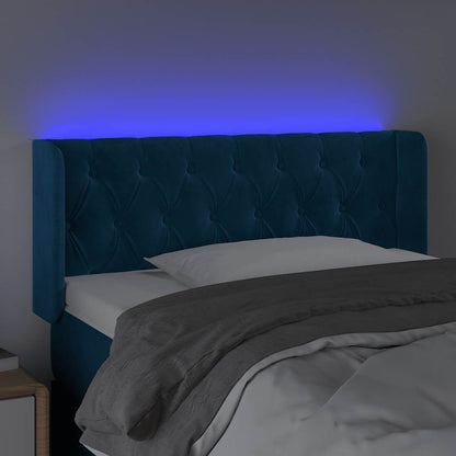 vidaXL LED Kopfteil Dunkelblau 103x16x78/88 cm Samt
