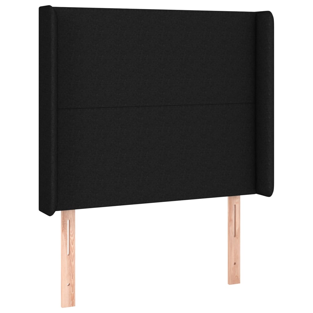 vidaXL LED Kopfteil Schwarz 83x16x118/128 cm Stoff