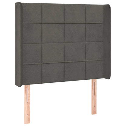 vidaXL LED Kopfteil Dunkelgrau 103x16x118/128 cm Samt