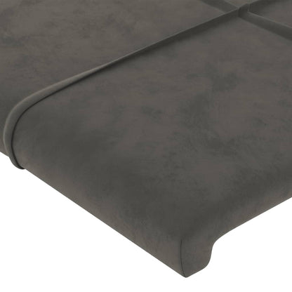 vidaXL LED Kopfteil Dunkelgrau 103x16x118/128 cm Samt