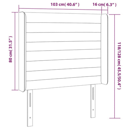 vidaXL LED Kopfteil Dunkelgrau 103x16x118/128 cm Stoff