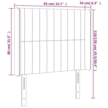 vidaXL LED Kopfteil Blau 83x16x118/128 cm Stoff