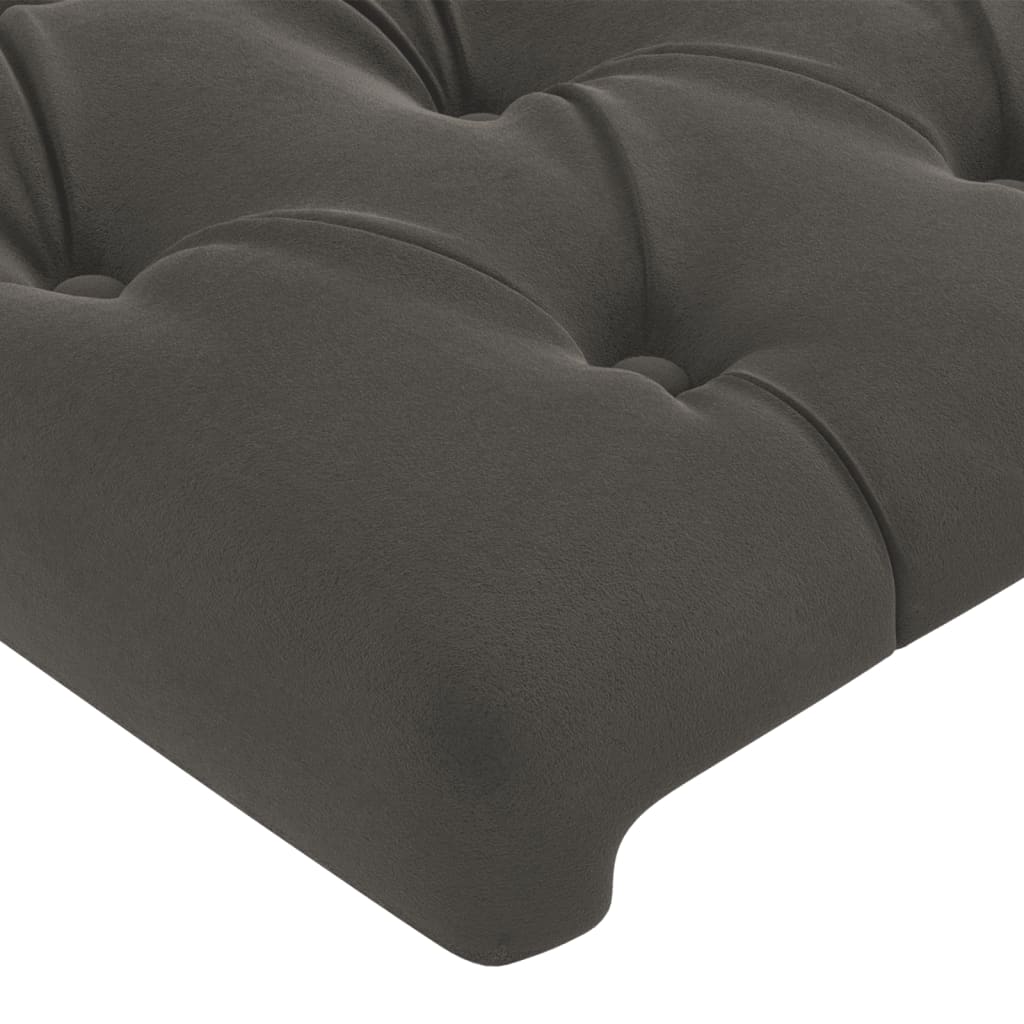 vidaXL LED Kopfteil Dunkelgrau 147x16x118/128 cm Samt