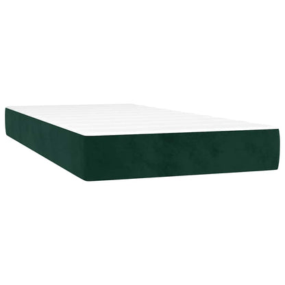 vidaXL Boxspringbett mit Matratze Dunkelgrün 90x190 cm Samt