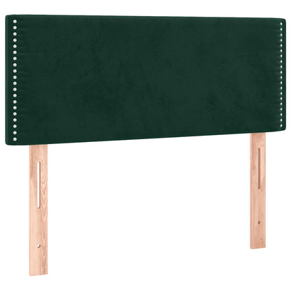 vidaXL Boxspringbett mit Matratze Dunkelgrün 90x190 cm Samt