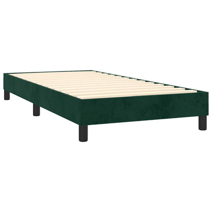 vidaXL Lit tapissier avec matelas Vert foncé 90x200 cm Velours