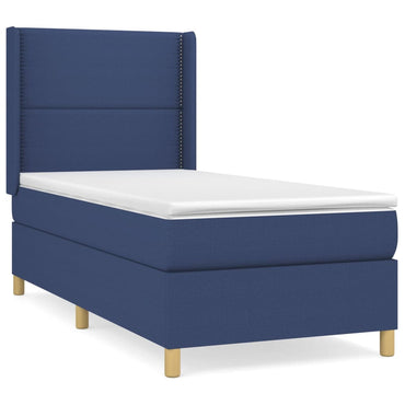 vidaXL Lit coffre avec matelas bleu 80x200 cm Tissu
